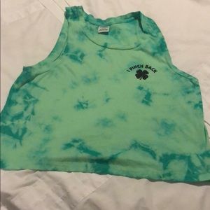 Green tie-dyed tank